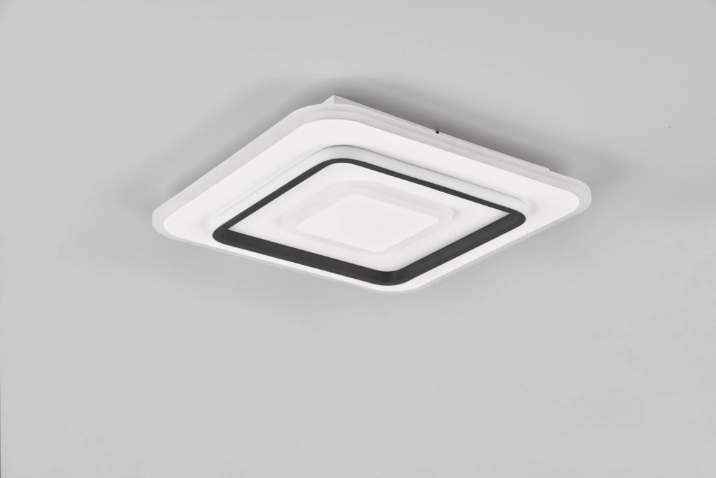 Plafoniera LED quadrata 39,5cm 46W con telecomando bianca