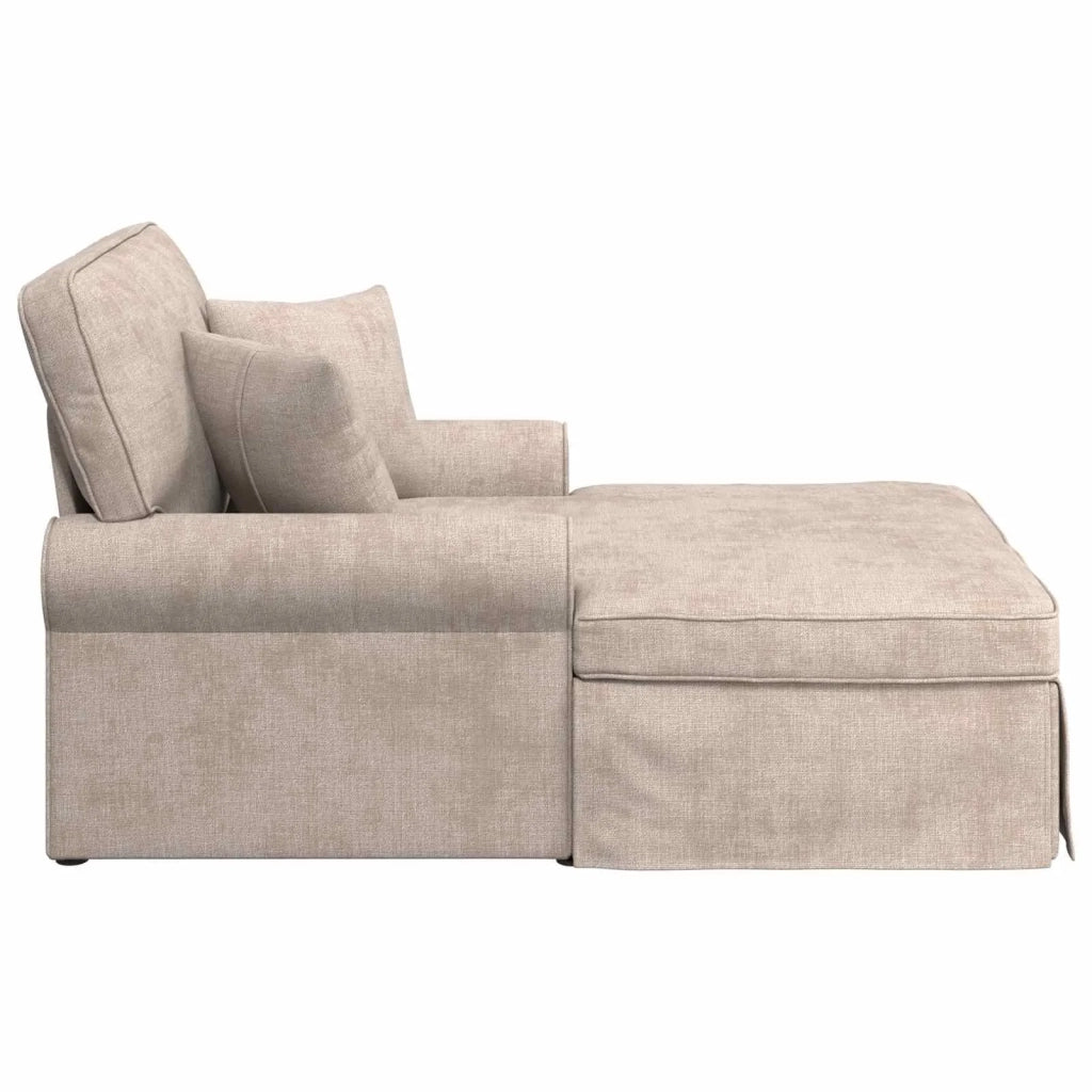 Chaise Longe con Gonna con cuscino Beige 157 x 91 x 91 cm ARES 42022955