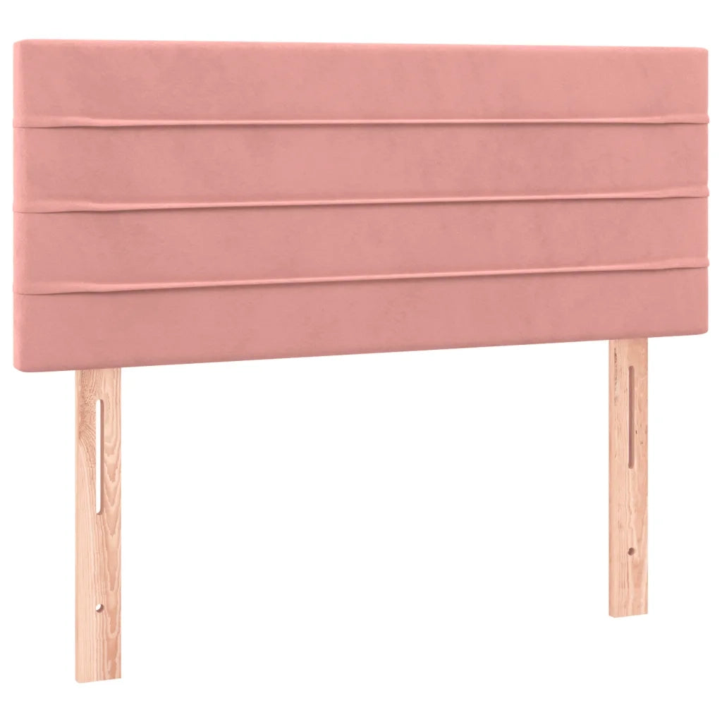 Letto a Molle con Materasso e LED Rosa 90x200 cm in Velluto cod mxl 58071