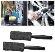 Set di pennelli per pulire le ruote Premium - Microfibra - 2 pezzi - Pennello morbido per pulire le ruote - Resistente alle abrasioni - 27x5cm - Senza metallo - Pennello per ruote