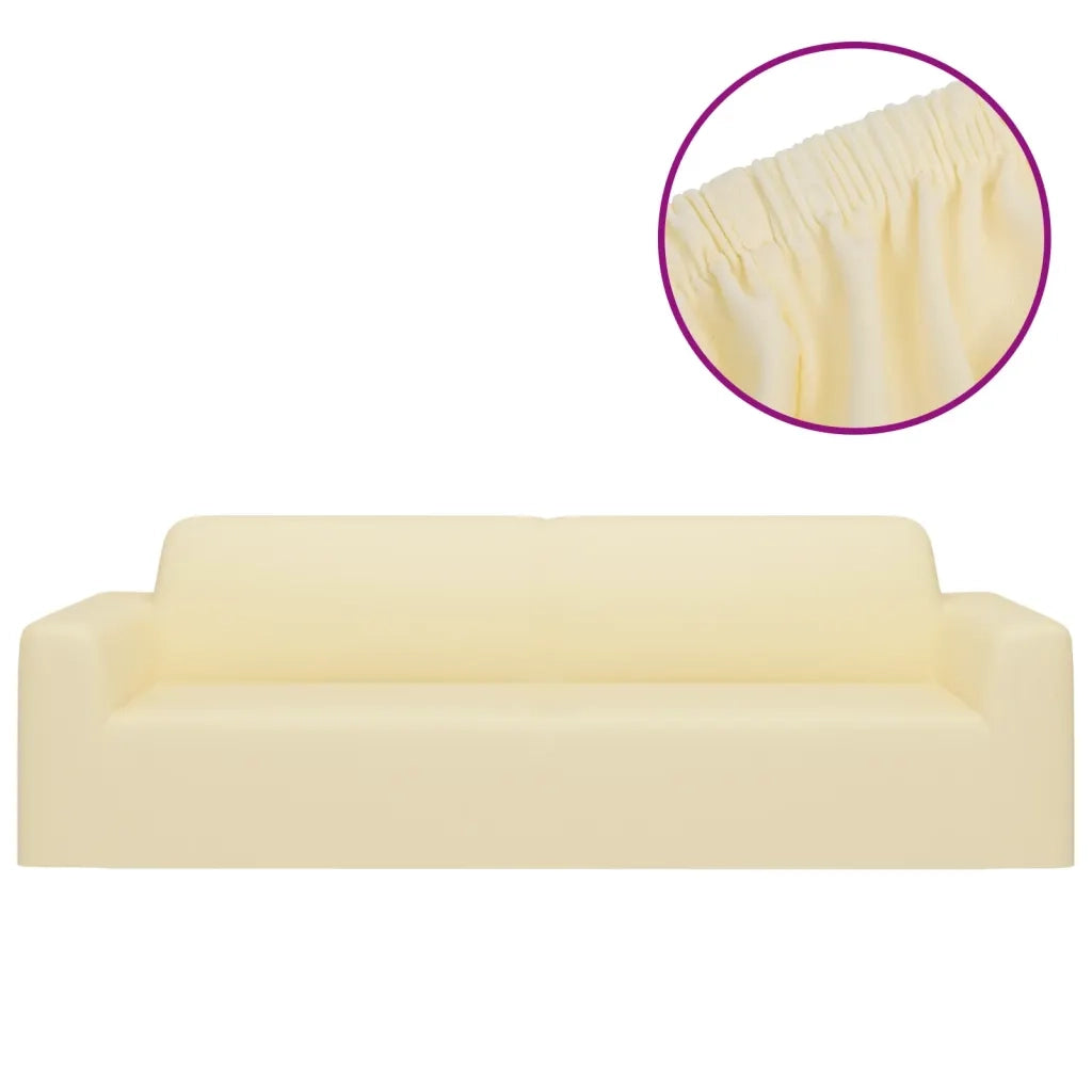 Fodera Elasticizzata Divano 3 Posti in Jersey Poliestere Crema 332946