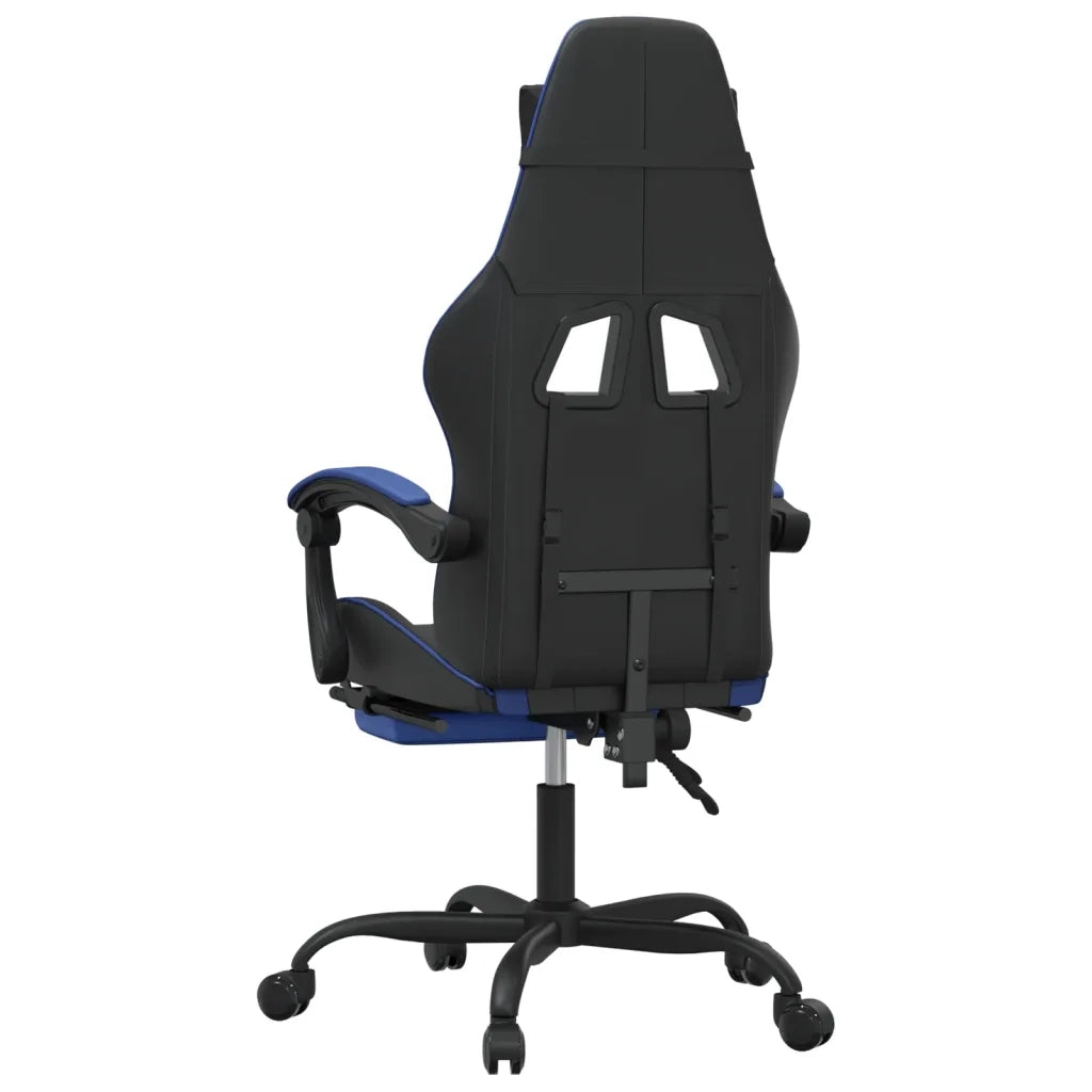 Sedia da Gaming con Poggiapiedi Nero e Blu in Similpelle cod mxl 65951