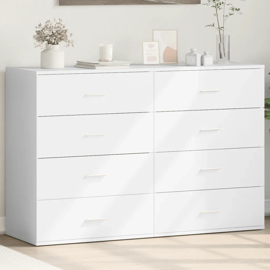 Credenze 2 pz Bianche 60x39x80 cm in Legno Multistrato