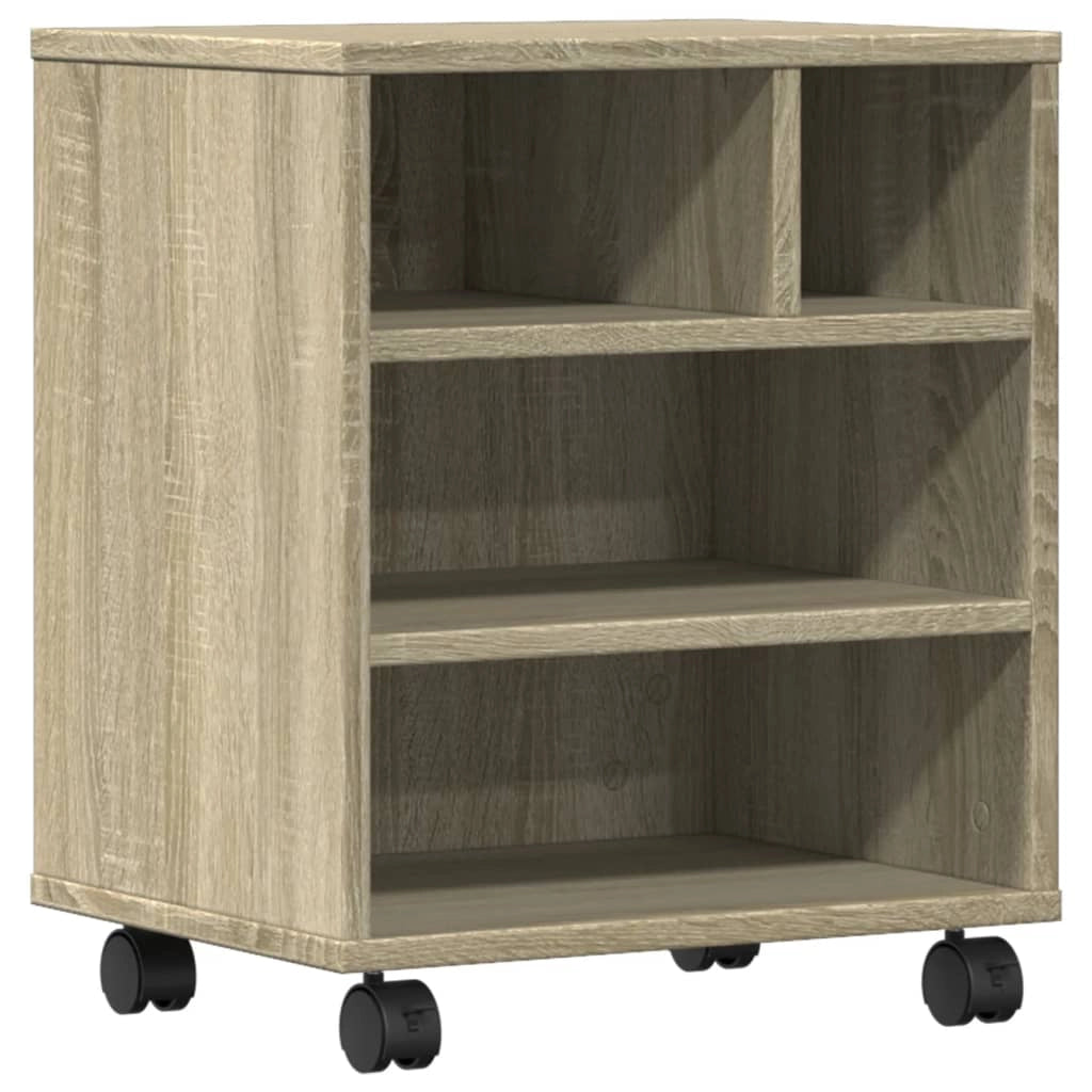 Supporto per stampante scrivania/mobile per ufficio con rotelle rovere Sonoma 41 x 32 x 48 cm marrone 02_0044768