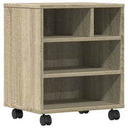 Supporto per stampante scrivania/mobile per ufficio con rotelle rovere Sonoma 41 x 32 x 48 cm marrone 02_0044768