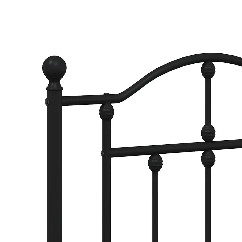 Giroletto con Testiera-Struttura Letto con testiera in Metallo Nero 183x213 cm 837366