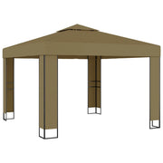 Gazebo | Pergolato con Tetto Doppio 3x3x2,7 m Grigio Talpa 180 g/m2