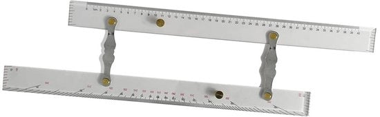 Liniaal Parallelo 450 mm - Alta Transparenza - Scala Chiara - Materiale Rame/Acrilico - Misura Precisa - Ideale per la Navigazione - Liniaal di Navigazione