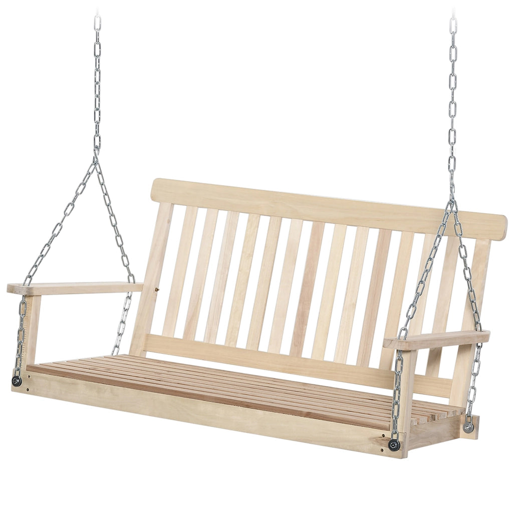 Dondolo Giardino 2 Posti Legno Catene Metallo ¨C zephmum ¨C Marrone