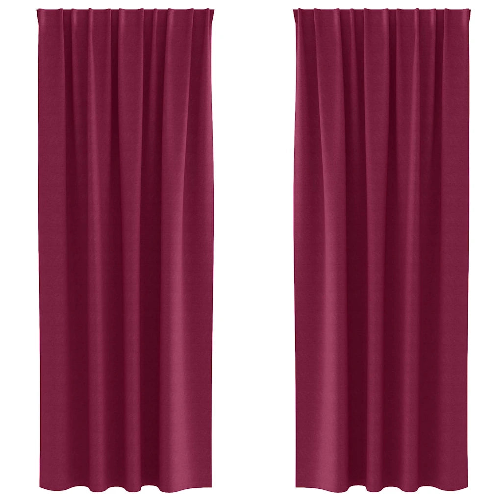 Tende Blackout con Anelli 2 pcs Rosso Vino 225 x 140 cm 4107465