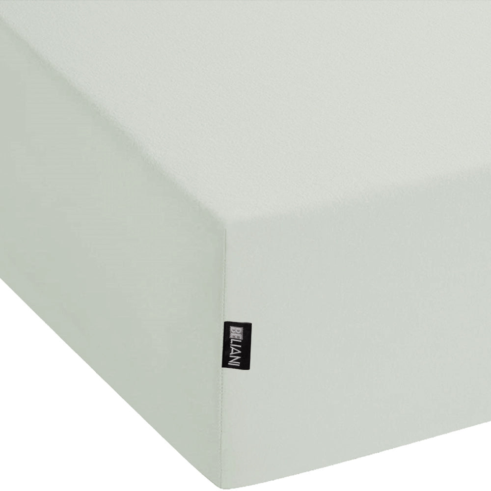 Lenzuolo con angoli cotone verde chiaro 140 x 200 cm con bordi elastici modello classico a tinta unita camera da letto classica