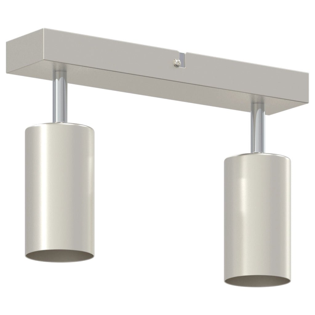 Faretto da soffitto 2 vie regolabili nichel spazzolato GU10