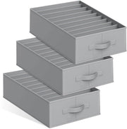Set di 3 organizzatori per armadio, 6+7+9 compartimenti, pantaloni, magliette, cassetto, sistema di organizzazione per armadio, cassetti, organizzatore per armadio pieghevole in grande cartone di PE, dimensioni 44*30*20cm