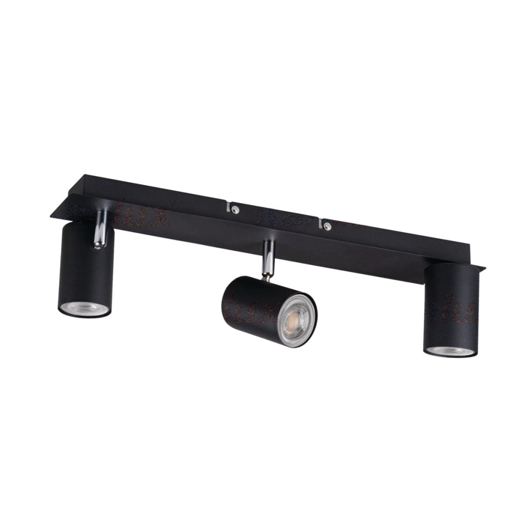 Faretto parete/soffitto Kanlux Evalo 3xGU10 nero/cromo
