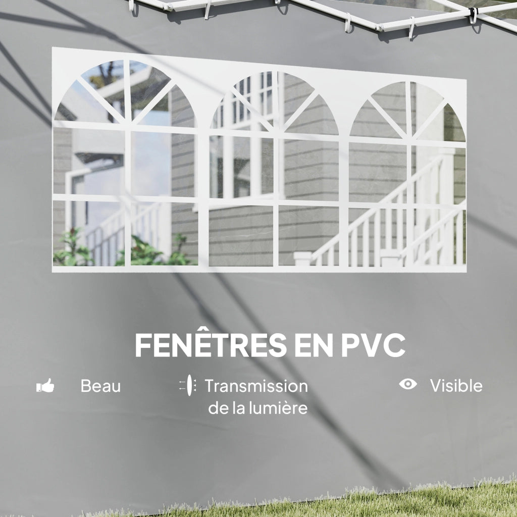 Pannelli laterali per tendone 3x3m con finestra ¨C zephmum ¨C tessuto Oxford grigio chiaro