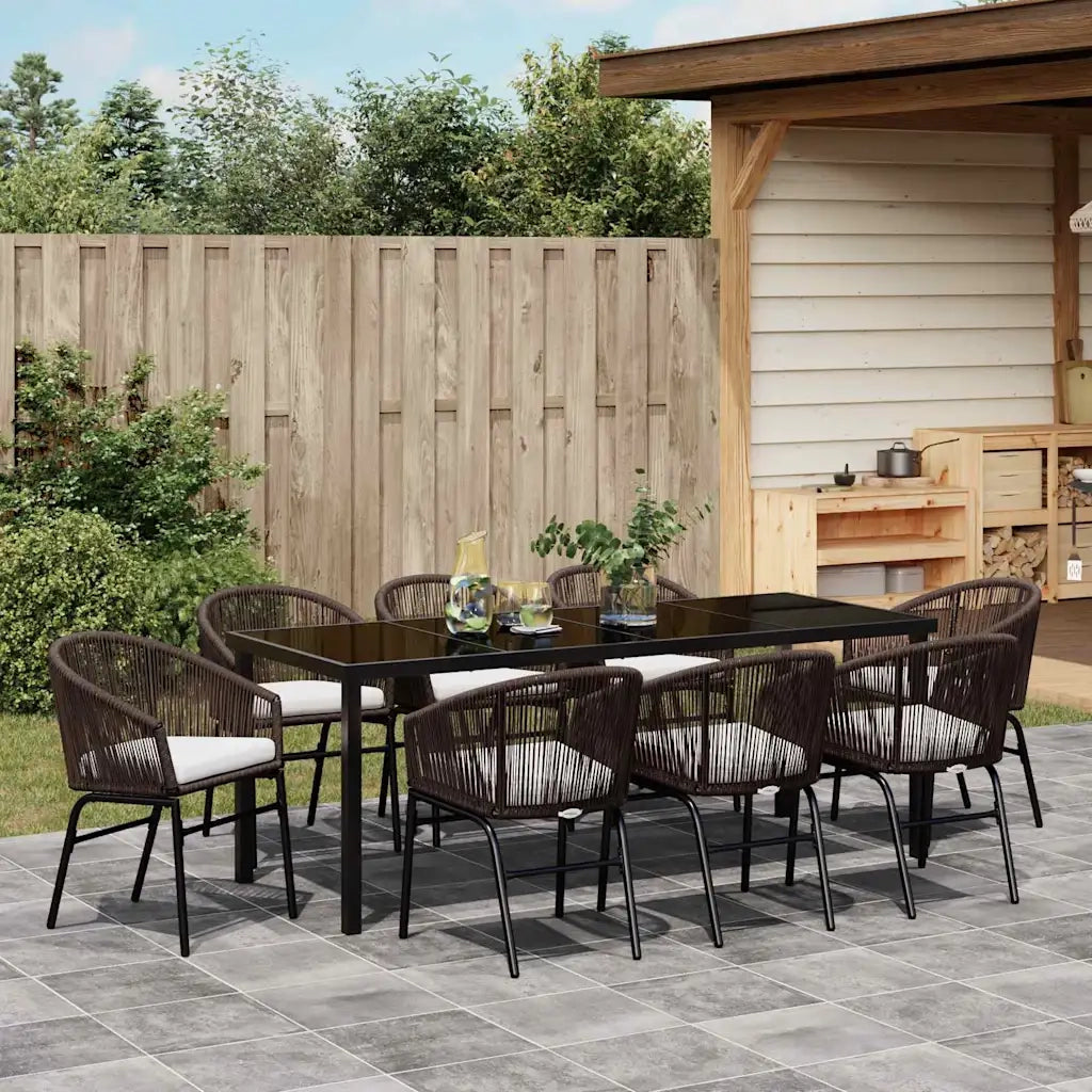 Set da Pranzo per Giardino 9 pcs Marrone 3379358