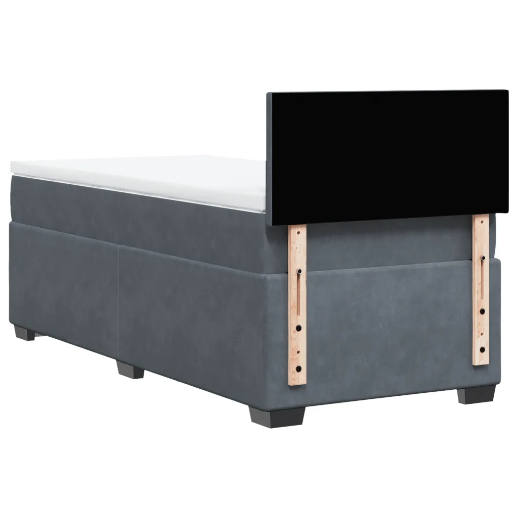 Giroletto a Molle con Materasso Grigio Scuro 90x200 cm Velluto 3288505