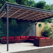 Set Divani da Giardino 10 pz con Cuscini in Polyrattan Marrone cod mxl 35176