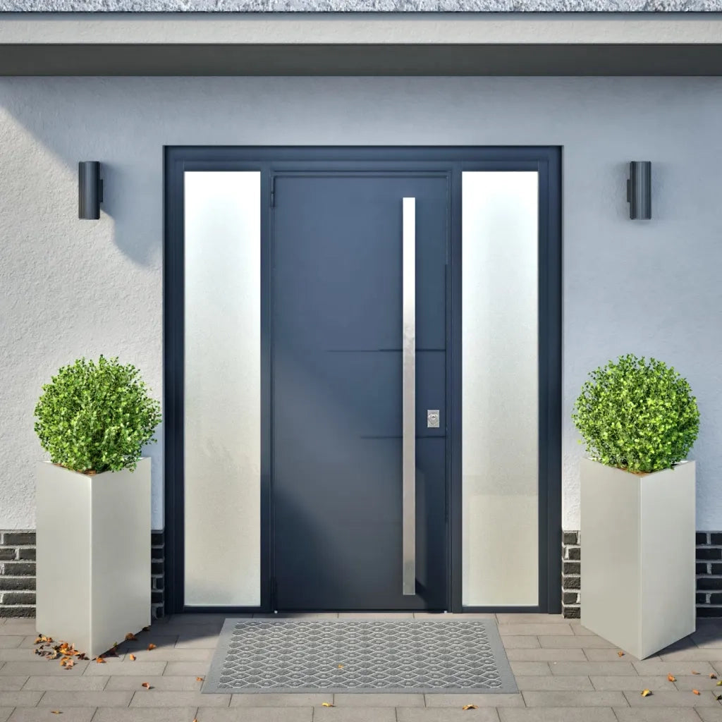 2 pz Fioriere | Cassetta per fiori | Vaso da Giardino Triangolari 50x43x75 cm Acciaio Inox