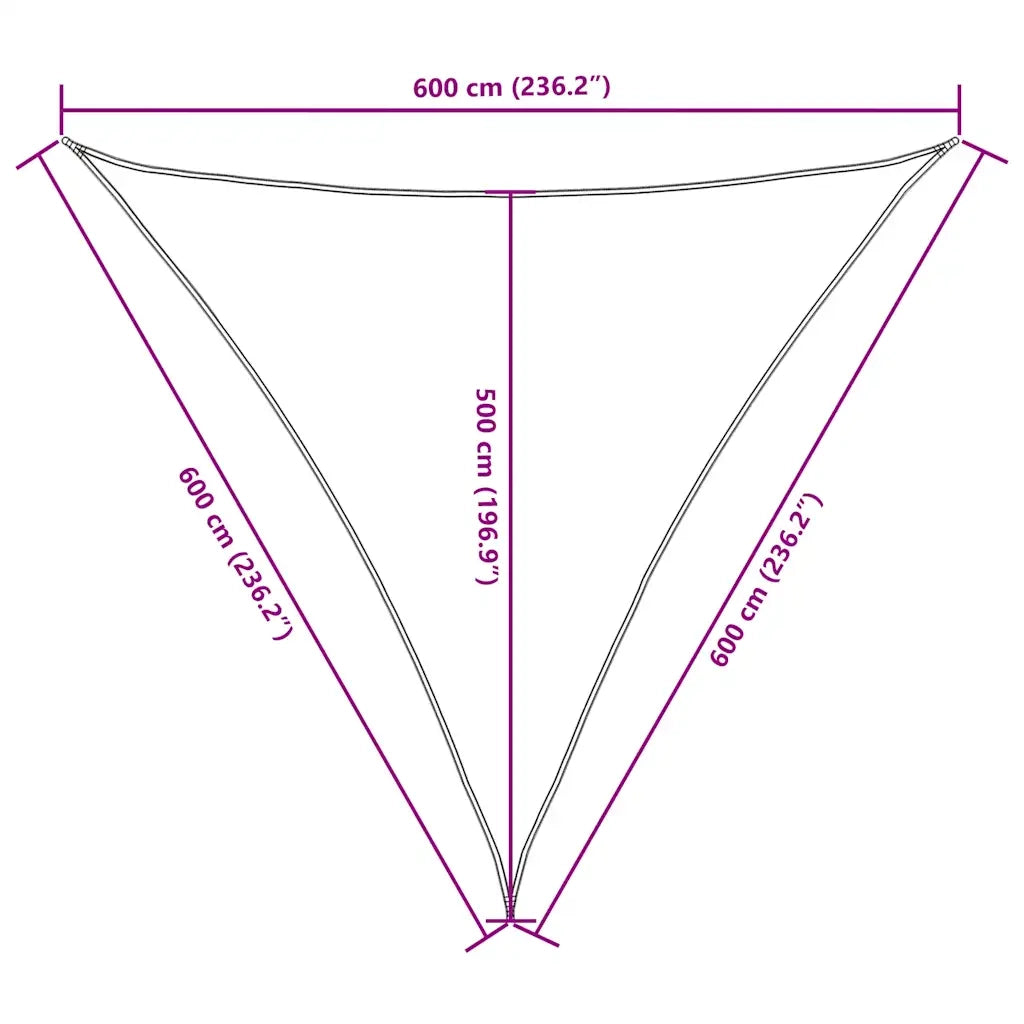 Vela Ombreggiante-Parasole a vela in Tessuto Oxford Triangolare 6x6x6 m Bianco