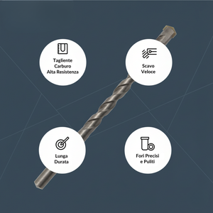 Punta muro supra per foratura calcestruzzo e cemento *** misura 4 x 75 mm , confezione 1