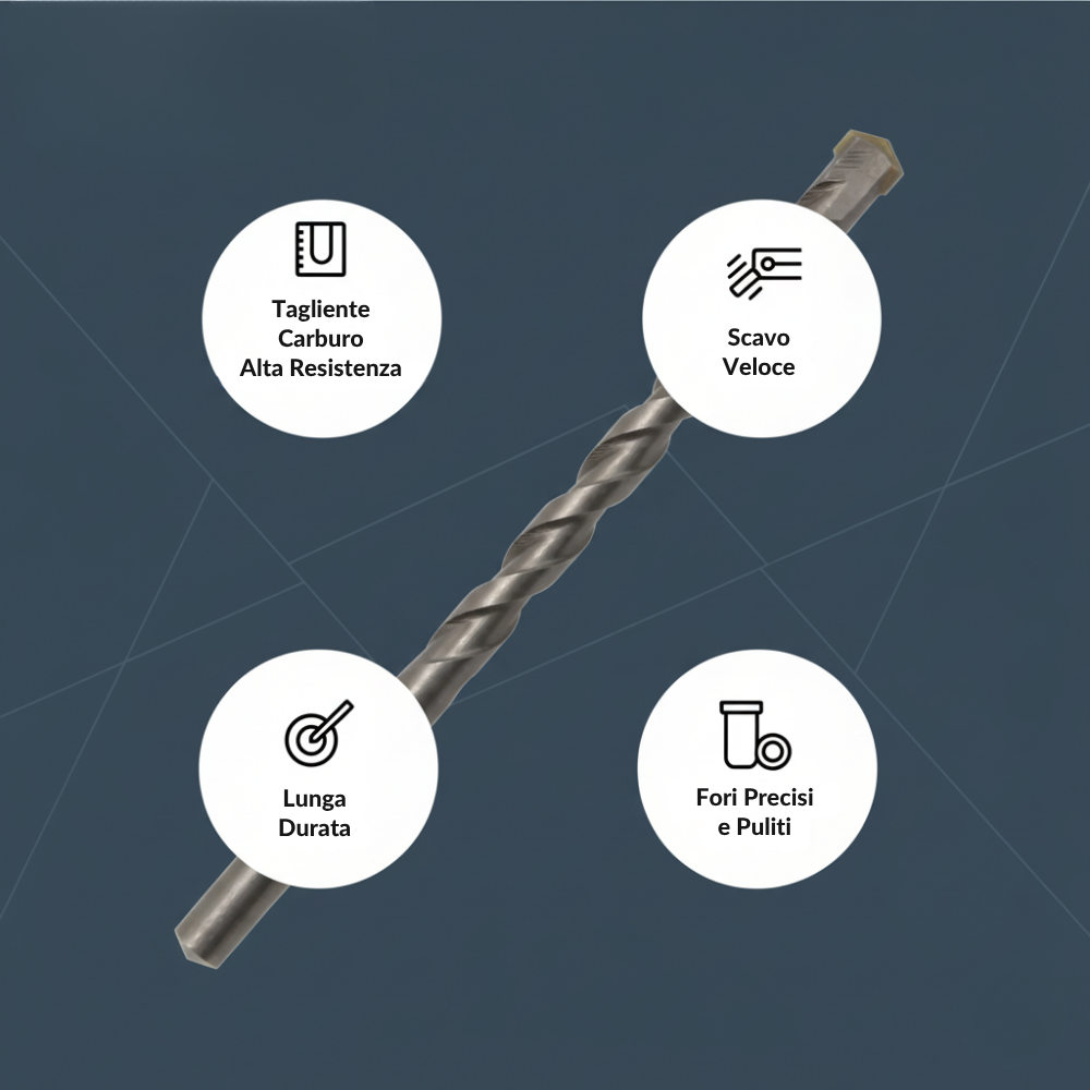 Punta muro supra per foratura calcestruzzo e cemento *** misura 10 x 120 mm, confezione 1