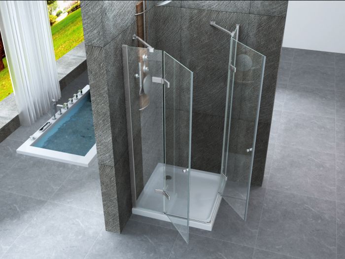 Box doccia Cristallo 8 MM frameless due lati doppio battente esterno - Misura: 70 x 90 x h195