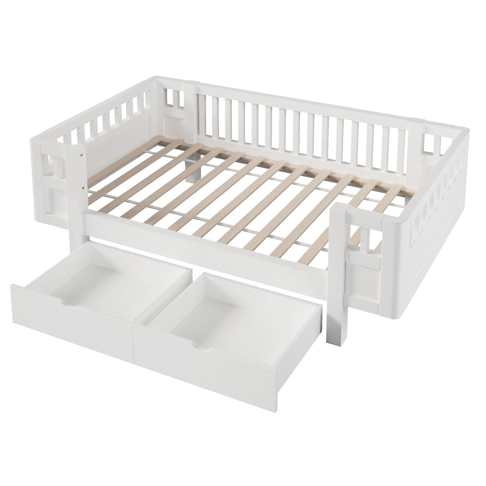 Letto Singolo con Cassetti ¨C Minimal ¨C Bianco 90x200 cm