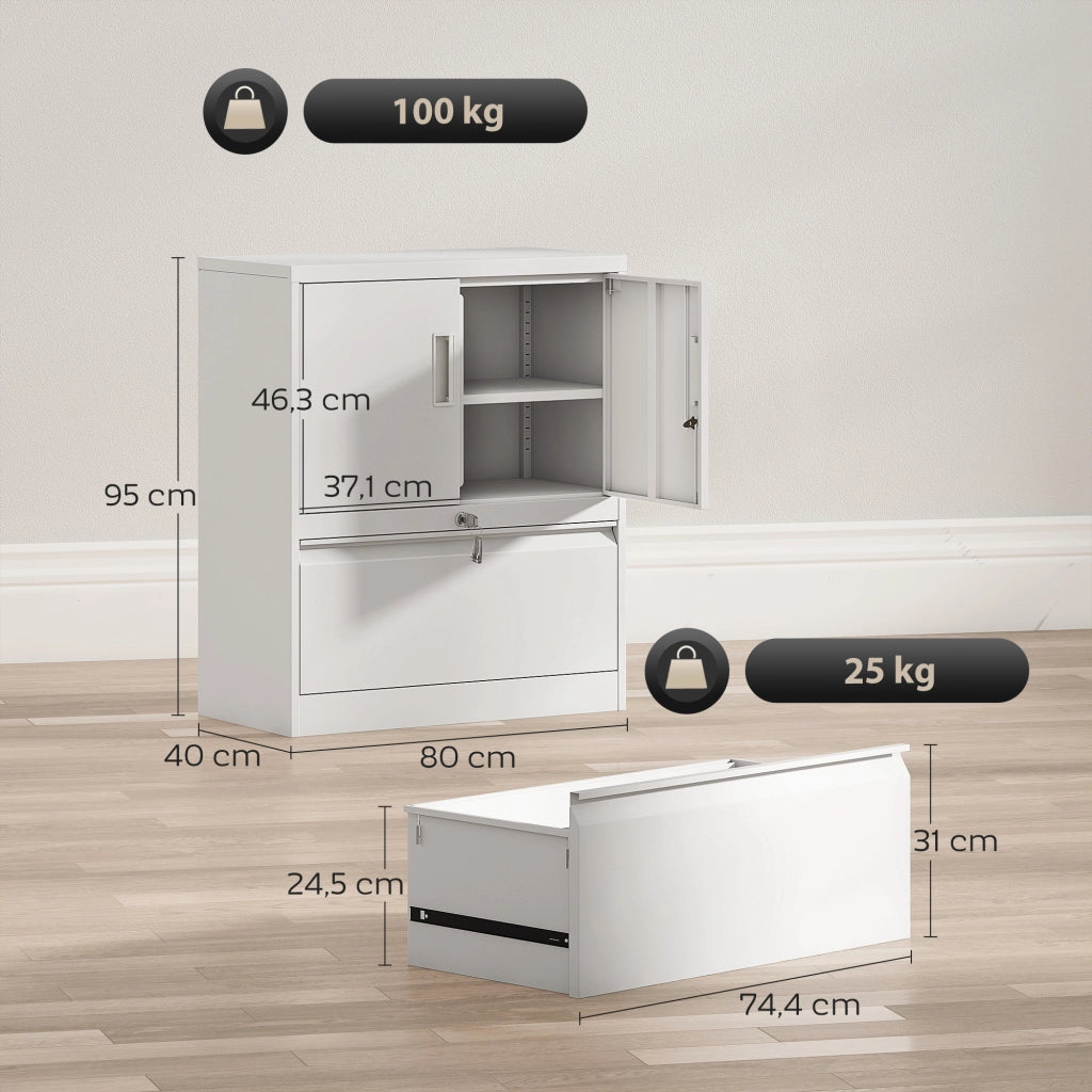 Scrivania con ante ¨C zephmum ¨C bianco 80x40x120 cm