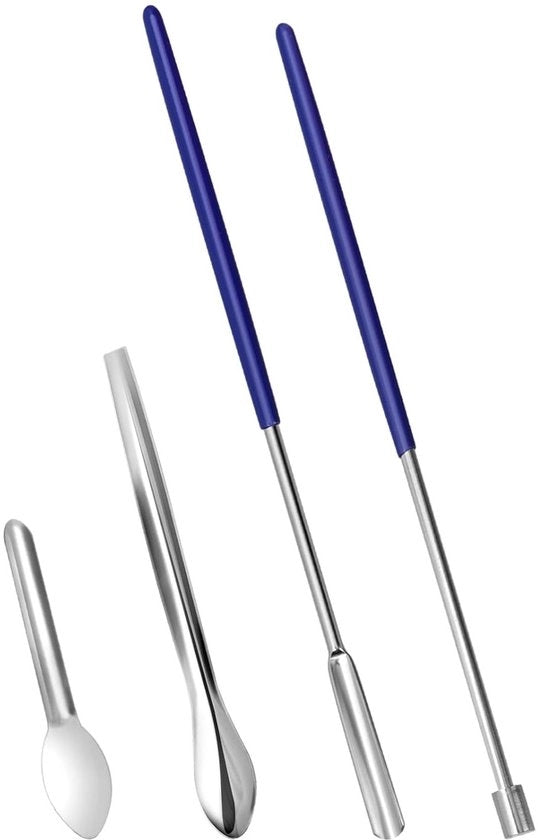 Set Professionale per il Riempimento di Capsule con Micro Spatola e Spatola - 4 Pezzi per Polveri e Tablettes