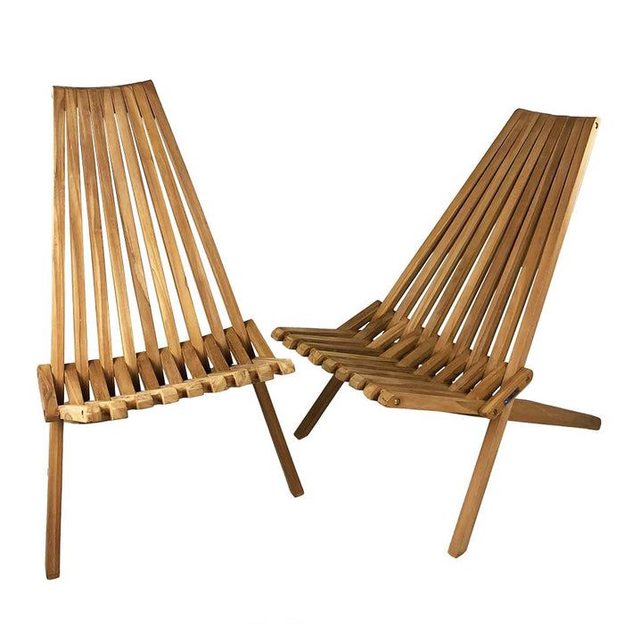 Set 2 Sedie Bistrot Pieghevoli per Giardino Nicla in Legno Teak