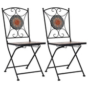 Sedie da BistrÃ² con Mosaico 2 pz Arancio/Grigio cod mxl 25002