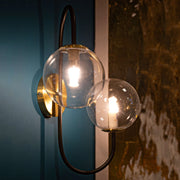 Buzios, Lampada da Parete Necessarie 2 Lampadine, Nero