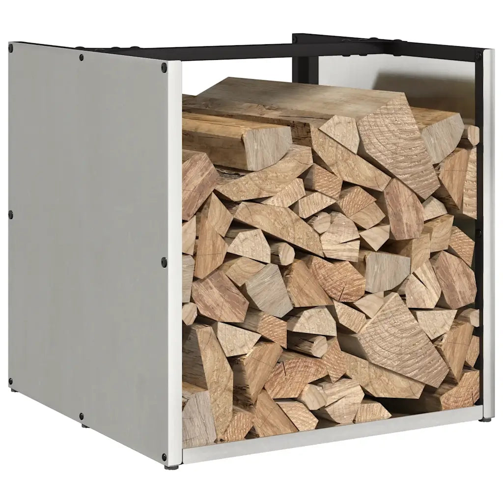Rastrelliera per Legna da Ardere 40x40x40 cm in Acciaio Inox 864241