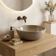 Lavabo d'appoggio d.33 slim in ceramica mod. 04 - Sabbia