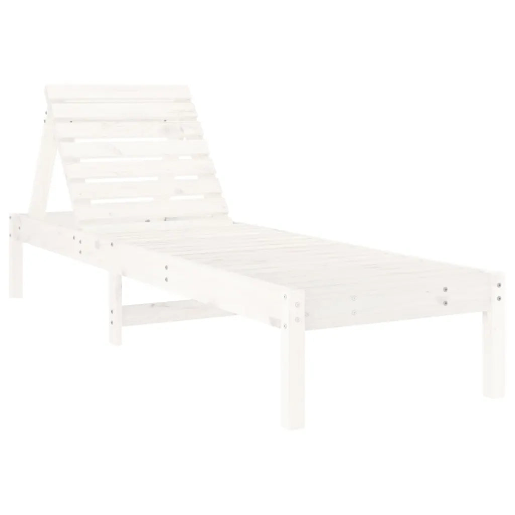Lettini Prendisole 2pz Bianchi 199,5x60x74 cm Massello di Pino 825068
