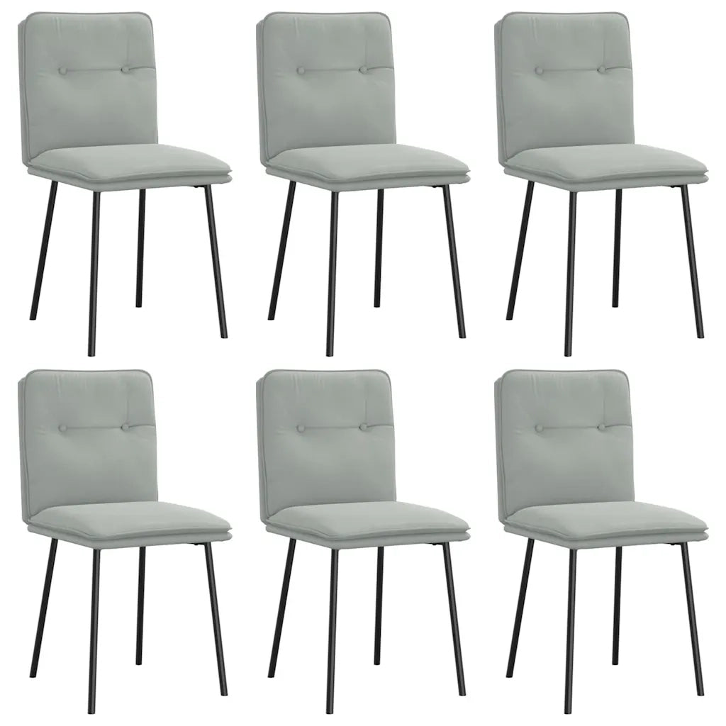 vidaXL Sedie da Pranzo 6 pz Grigio Chiaro in Velluto