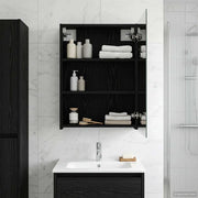 Mobiletto per specchio da bagno Rovere Nero 50 x 14,5 x 70 cm 889040