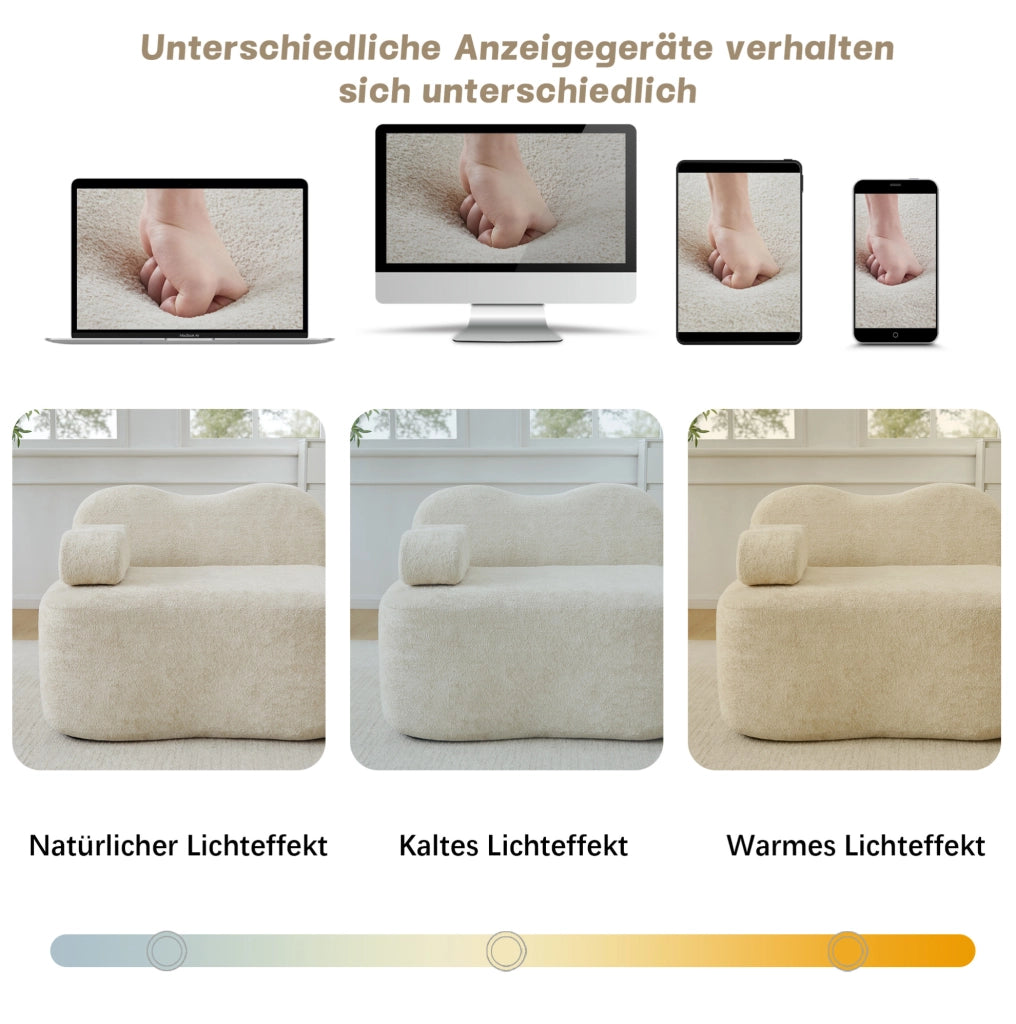 Divano modulare angolare in velluto beige 192x167x70 cm con seduta profonda