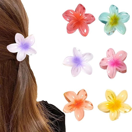 Accessori capelli a forma di fiore - 6 pezzi - Accessori capelli spessi - Materiale plastico duraturo - Design elegante - Per donne e ragazze
