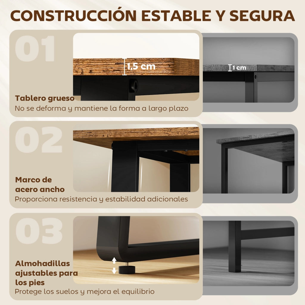 Scrivania in Legno Rovere con Cassetti ¨C zephmum ¨C Marrone 120x60x76 cm