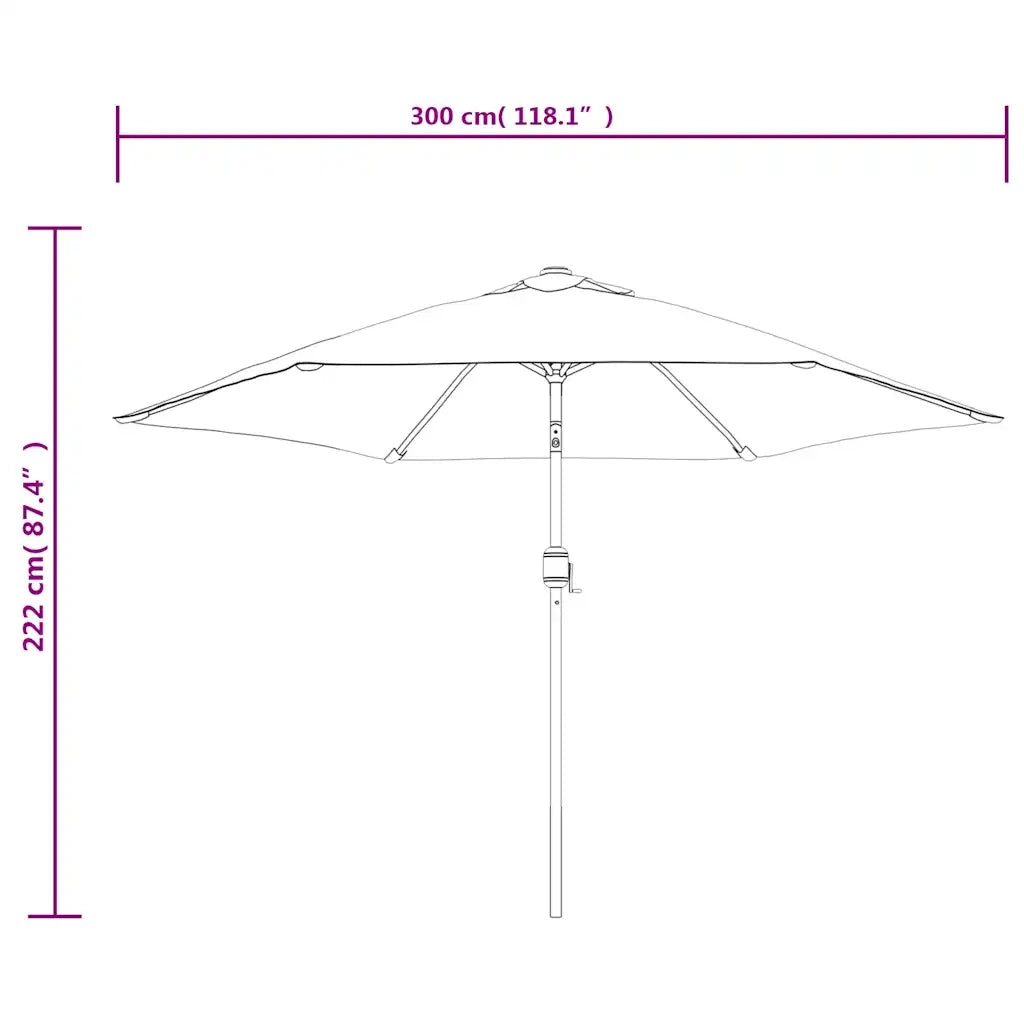 Ombrello | Parasolne da Esterni con Palo in Metallo 300 cm Nero