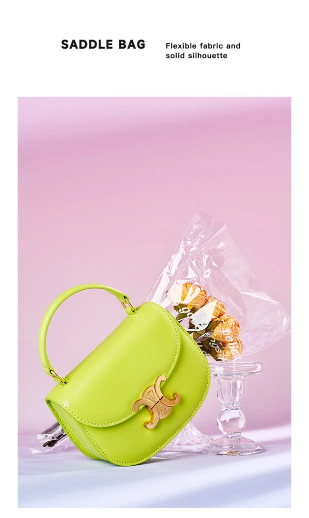 Borse a tracolla grandi in vera pelle, modello Hobo, colore verde.
