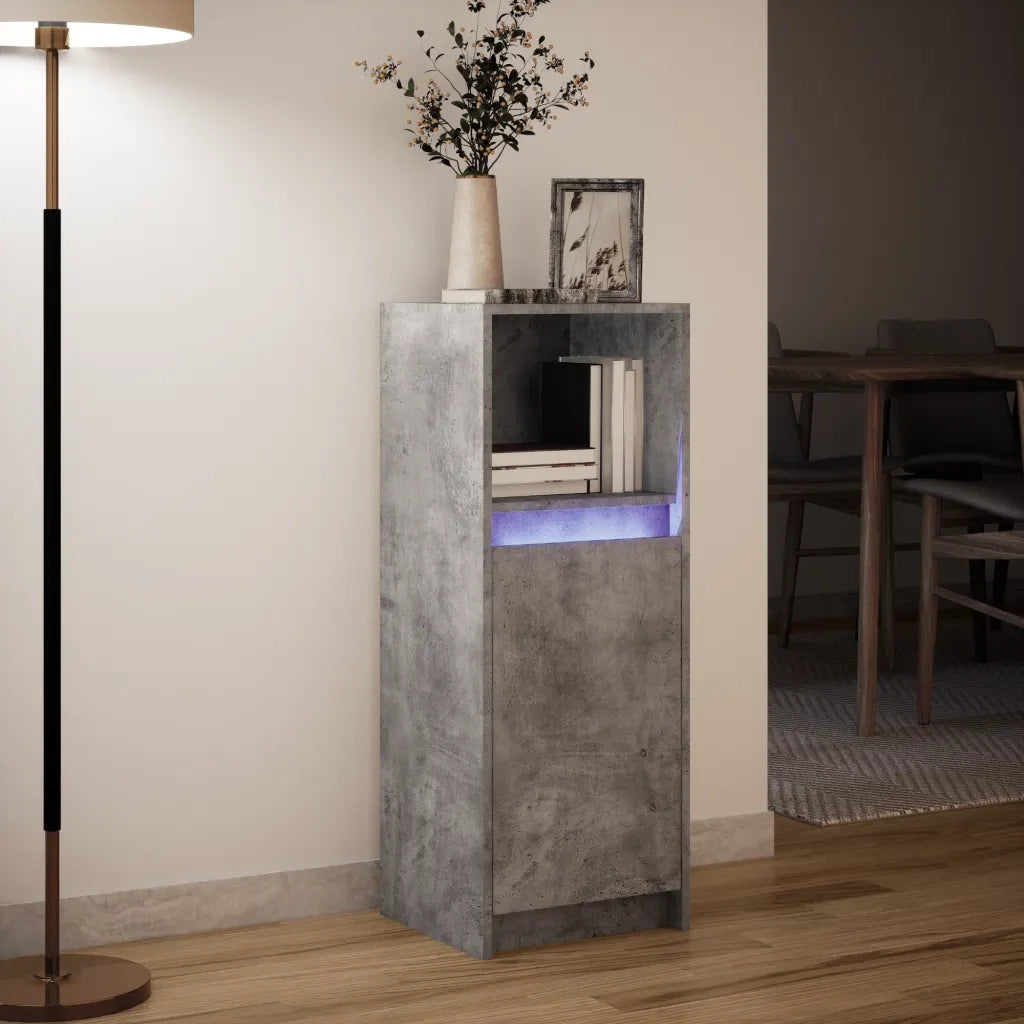 Credenza con LED Grigio Cemento 38x34x100 cm Legno Multistrato 852169