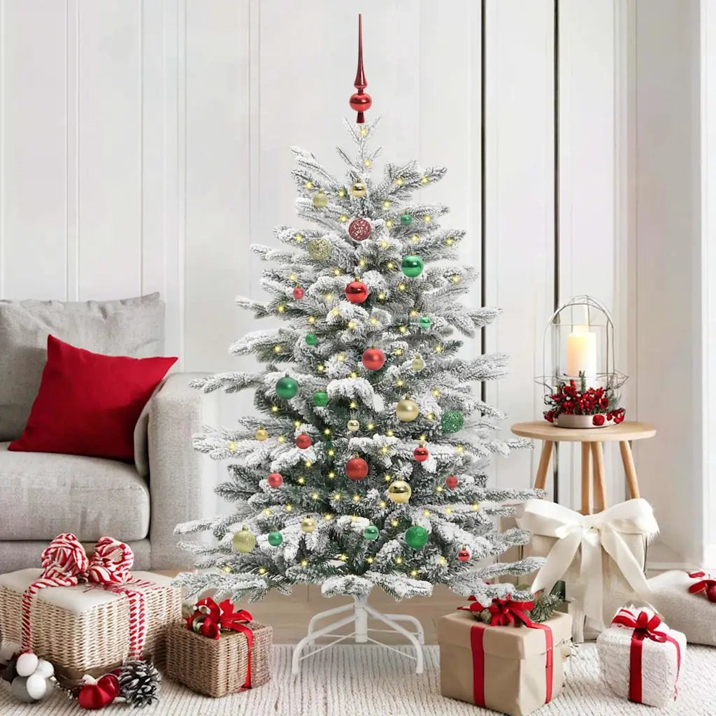 Albero di Natale | Decorazioni natalizie Artificiale con Rami Pieghevoli Bianco 150 cm