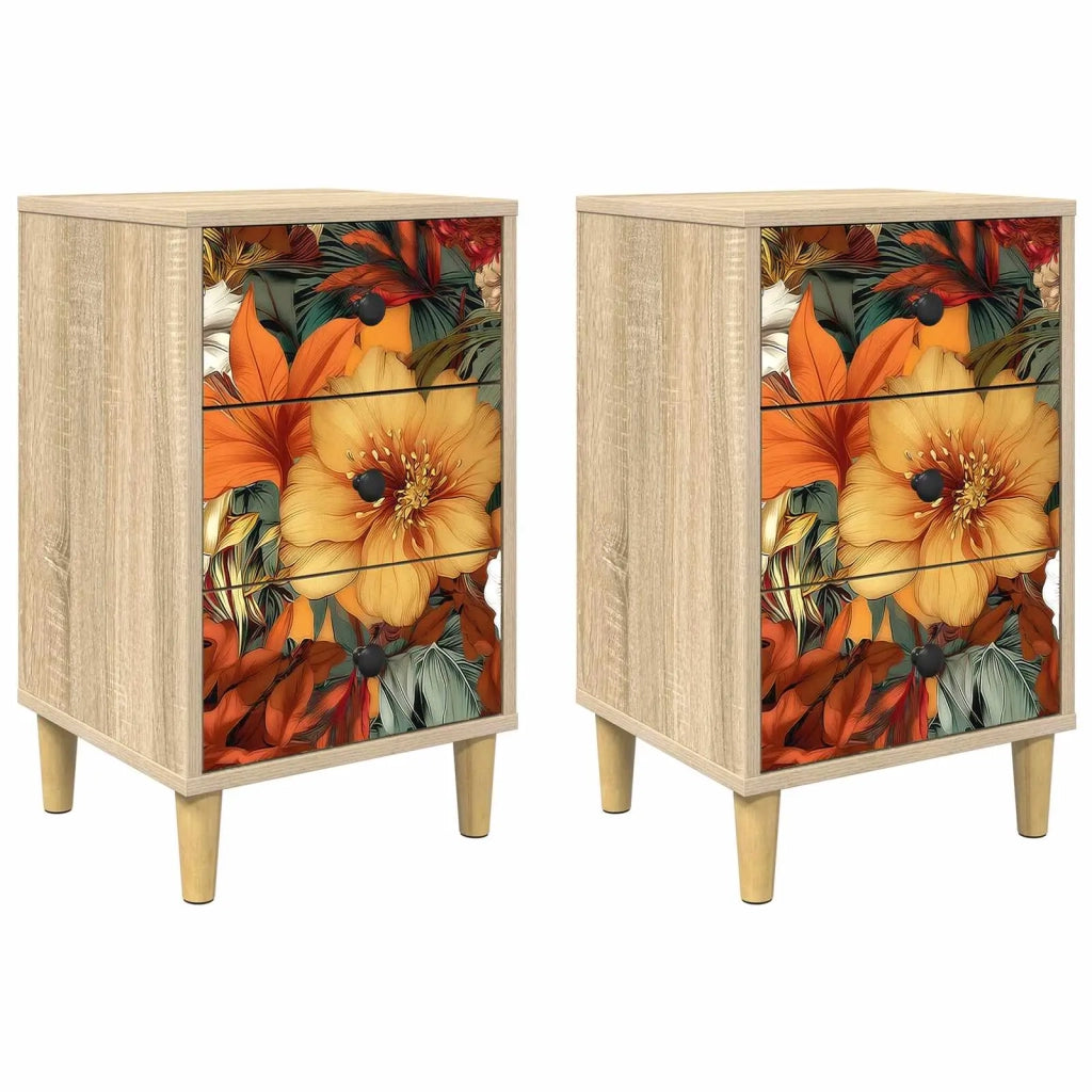 Armadio da Notte GENNEP 2 pz Rovere Sonoma 36 x 33 x 60 cm 8007282