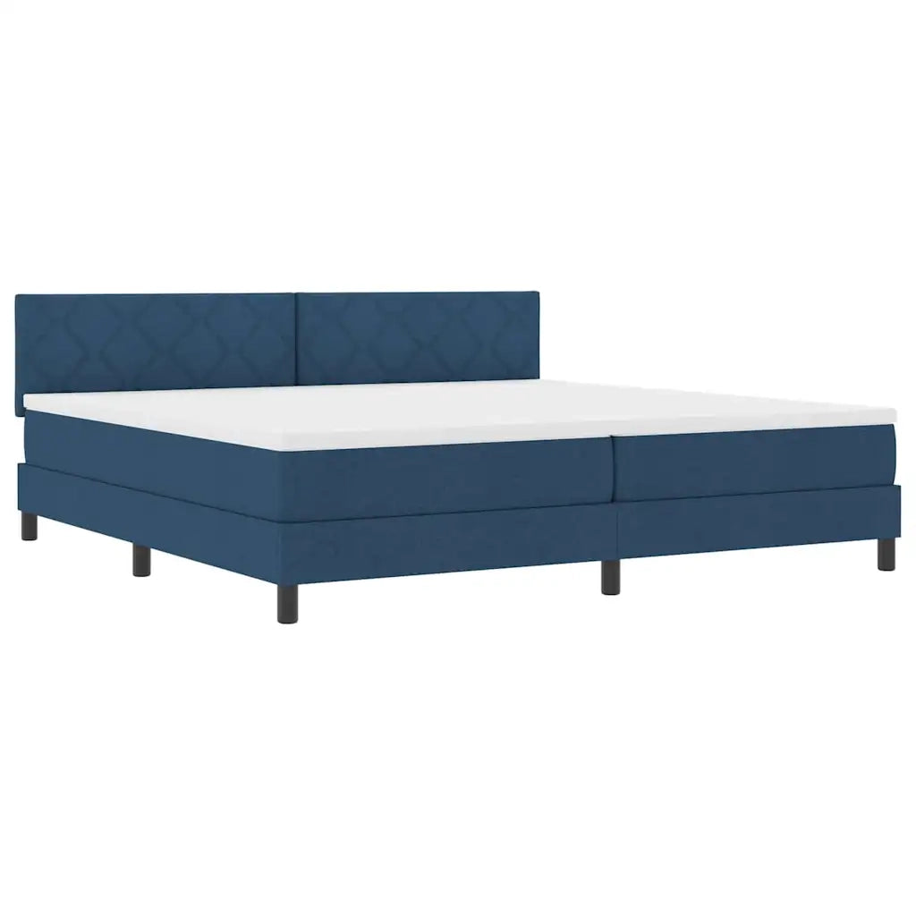 Letto a molle con materasso con led Blu 200 x 200 cm Tessuto