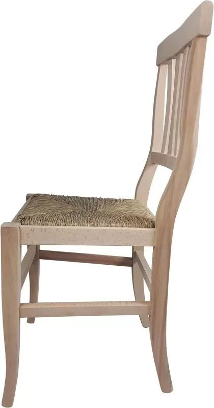 Set 2 sedie cucina classico legno grezzo seduta paglia 40x44x88 - Mobili 2G