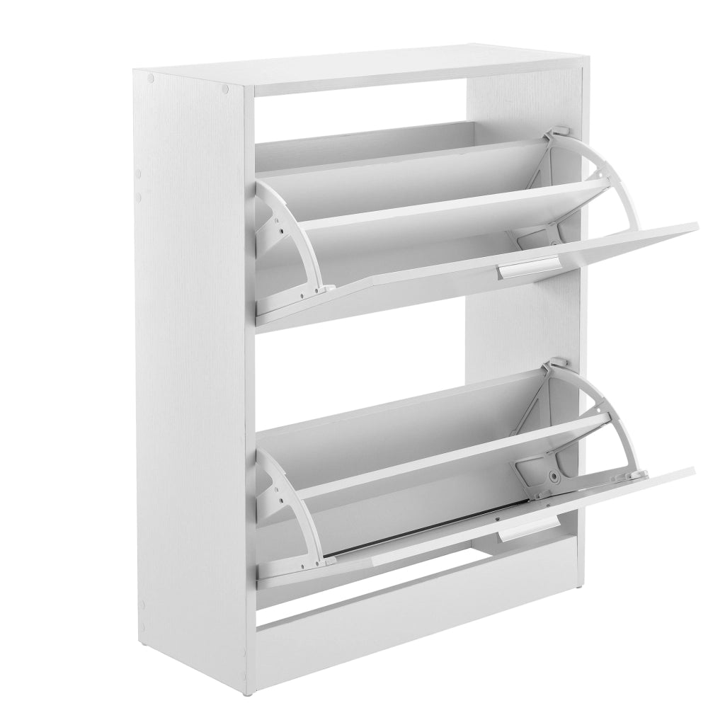 Scarpiera Sykkylven con 2 Contenitori Ribaltabili - Bianco [en.casa]