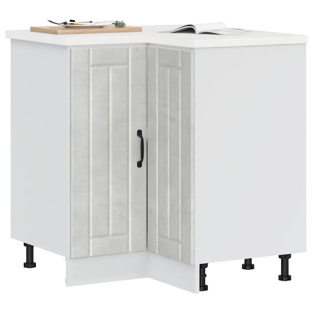 Mobile Base ad Angolo Cucina-Base ad Angolo Cucina Lucca Grigio Cemento in Truciolato